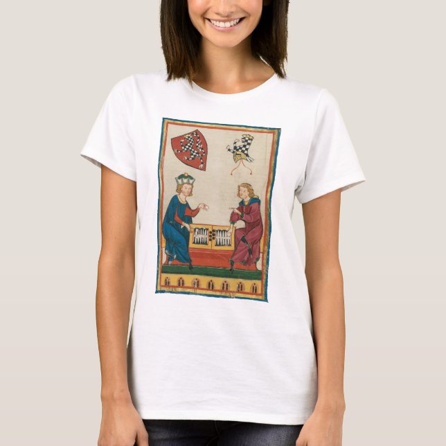 Camiseta Jogo Contra Gamão, Arte Medieval do Século 14 (Frente)