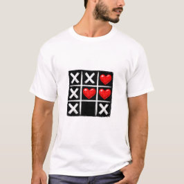 Camiseta Jogo da Velha Romântico Coração Vencedor Dia dos N