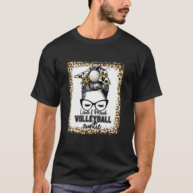 Camiseta Jogo da Vida da Tia de Voleibol Louca e Orgulhosa (Frente)