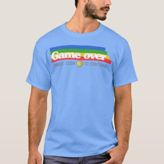 Camiseta Jogo de 8 bits sobre a moeda de 16 bits Jogos Retr