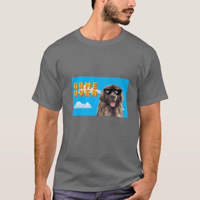 Camiseta Jogo De 8 Bits Sobre Leonberger (Frente)