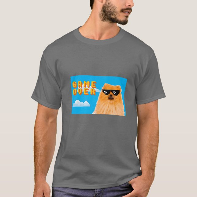 Camiseta Jogo De 8 Bits Sobre O Pomeraniano (Frente)