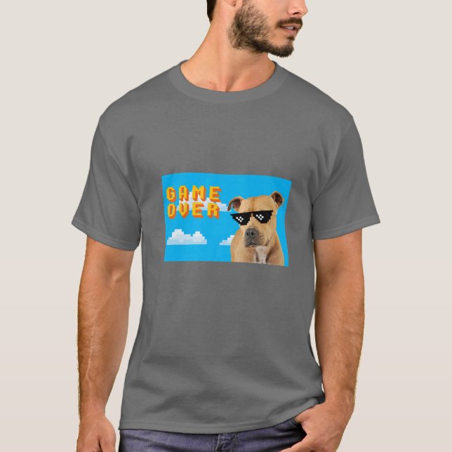 Camiseta Jogo De 8 Bits Sobre Pitbull (Frente)