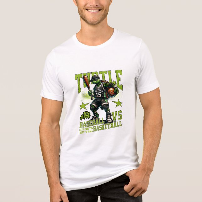 Camiseta jogo de basquete da tartaruga (Frente)