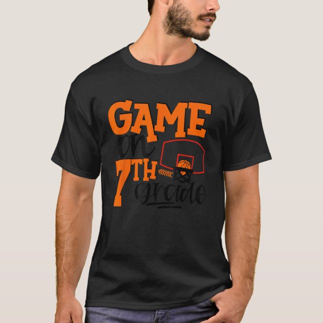 Camiseta Jogo De Basquete No Grau 7 Para KIDS Hel (Frente)