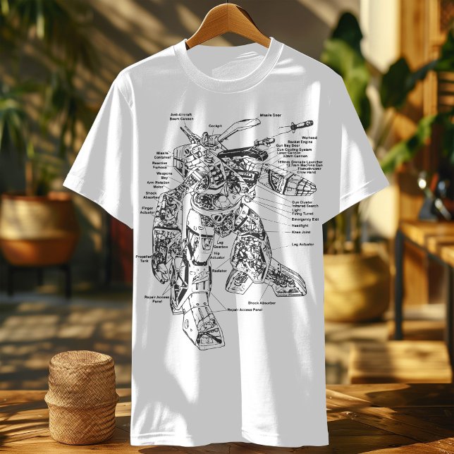 Camiseta Jogo de batalha Robô Mech Battar Gear Fan Tee (Criador carregado)