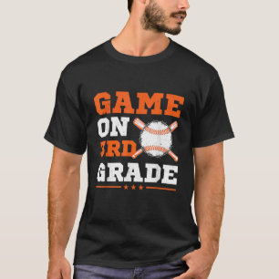 Camiseta Jogo De Beisebol No 3º Ano De Volta À Escola Cute