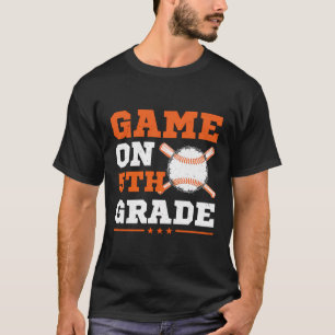 Camiseta Jogo De Beisebol No Grau 5 De Volta À Escola Cute