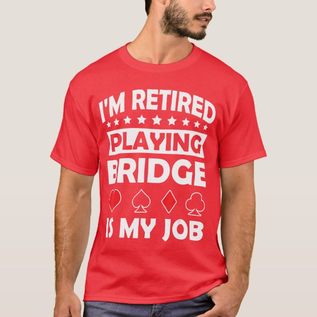 Camiseta jogo de cartas bridge presente engraçado para joga (Frente)