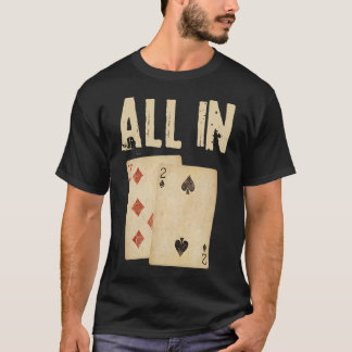 Camiseta Jogo de Cartas de Poker Presente All In Jogador de