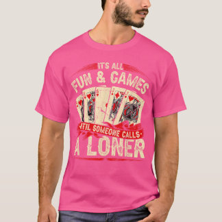 Camiseta Jogo de Cartas Euchre Loner amigos