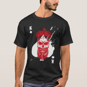 Camiseta Jogo de Cartaz de Poker Crânio do Rei Caveira de E