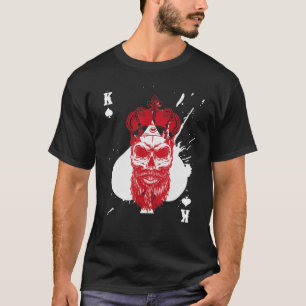 Camiseta Jogo de Cartaz de Poker Crânio do Rei Caveira de E