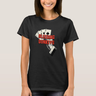 Camiseta Jogo de Cartões de Jogador de Poker Sangrando Donk