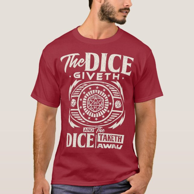 Camiseta Jogo de conselho de jogo Tabletop RPG Dice (Frente)