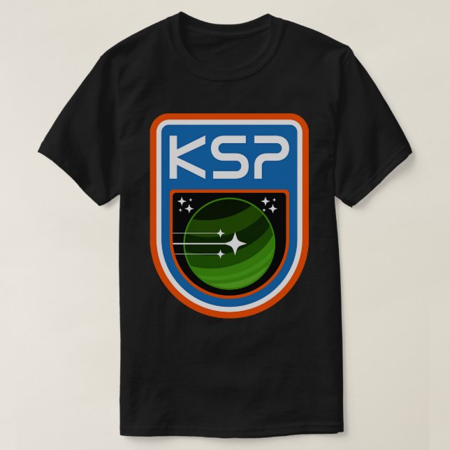 Camiseta Jogo de Crachás do Programa Espacial Kerbal (Frente do Design)