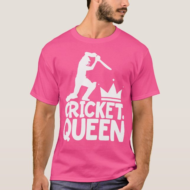 Camiseta Jogo De Críquete Para Homens, Rainha De Críquete (Frente)