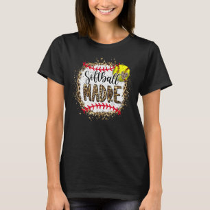 Camiseta Jogo de Dia de as mães de Softball Madre Leopard B