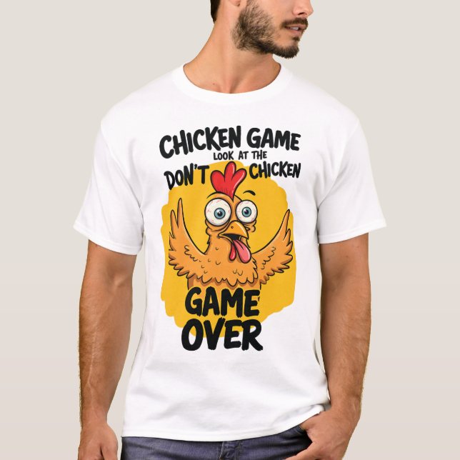 Camiseta Jogo de frango Não olhe para o Meme de frango engr (Frente)