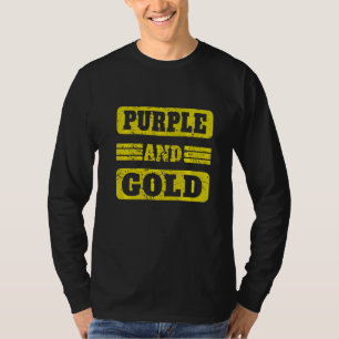Camiseta Jogo de Futebol de Roxo e Dourado do Time da Casa