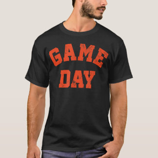 Camiseta Jogo de Futebol Retrô Dia Laranja Texto Meninos