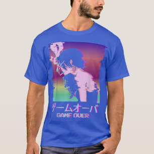 Camiseta Jogo de Garota Triste de Vaporwave Japonês sobre I