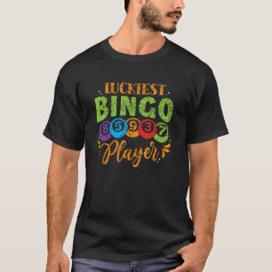 Camiseta Jogo de Humor do Jogador de Bingo Mais Sortudo