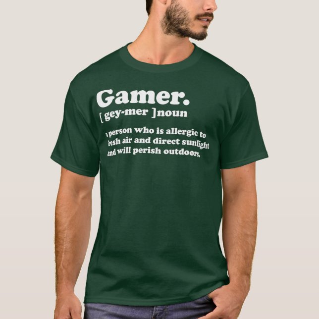 Camiseta Jogo de Jogos Engraçado Definição de Jogadores (Frente)