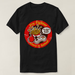 Camiseta Jogo de Luta em Estilo Retrô & Design de Batata Fr