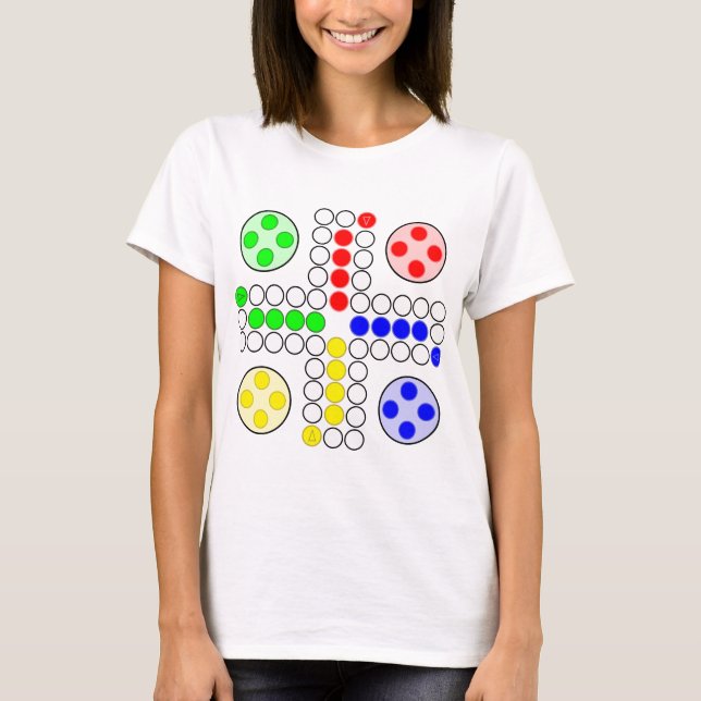 Camiseta Jogo de mesa do clássico de Ludo (Frente)