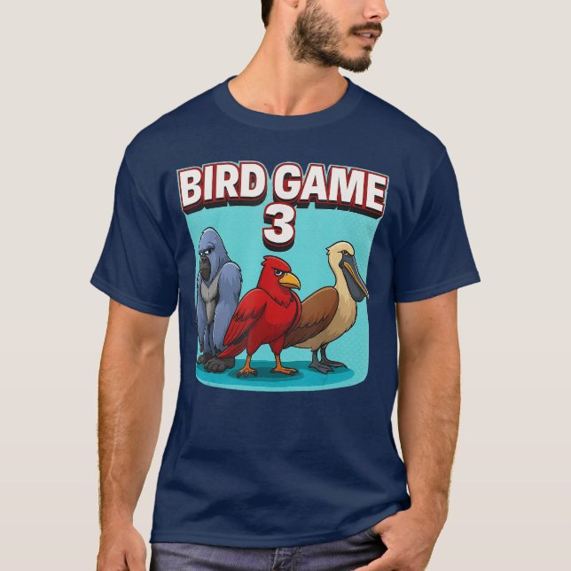 Camiseta Jogo de Pássaros 3 Paródia de Meme Viral Pássaros  (Frente)