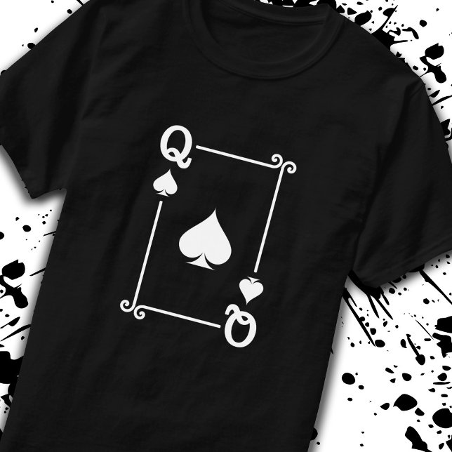 Camiseta Jogo de Rainhas Espadas da Rainha Jogando Cartões  (Criador carregado)
