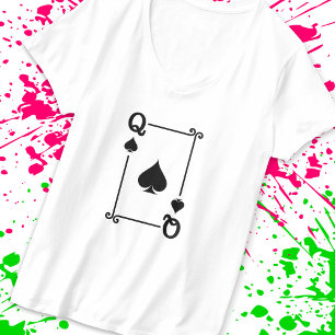 Camiseta Jogo de Rainhas Espadas da Rainha Jogando Cartões