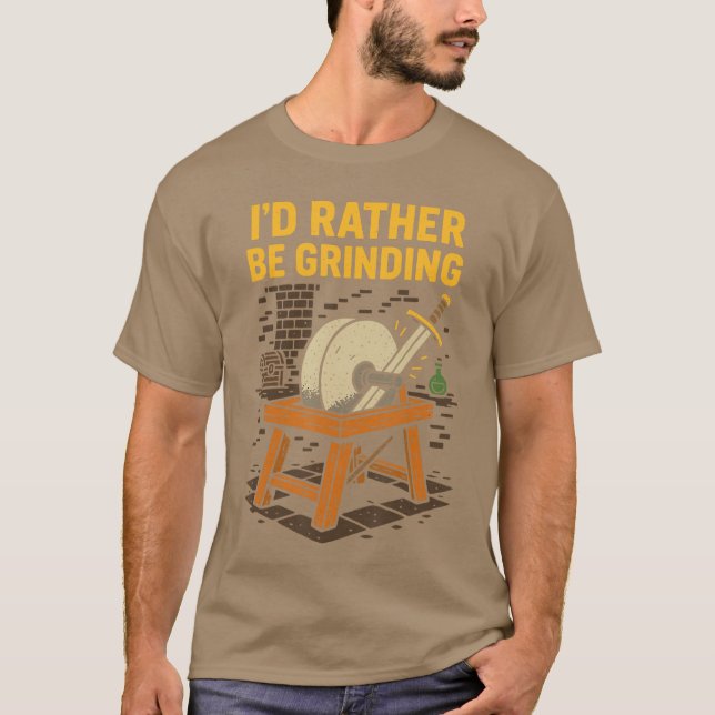 Camiseta Jogo de RPG engraçado Piada de jogo Moagem de jogo (Frente)