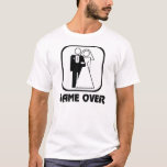 Camiseta Jogo de Símbolo de Casamento Acabado<br><div class="desc">Símbolo de casamento Game Over Bride e Groom. Símbolo de casamento,  logotipo de casamento,  ícone de casamento,  casamento,  ícone de casamento,  logotipo de casamento,  solteiro,  festa de solteira,  casamento,  casamento,  chá de panela. Você pode personalizar estilos de mercadorias,  cores e tamanhos para: Jogo de Símbolo de Casamento sobre</div>
