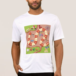 Camiseta Jogo de Tabuleiro de Pista de Corrida Colorida par