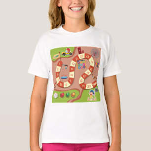 Camiseta Jogo de Tabuleiro de Pista de Corrida Colorida par