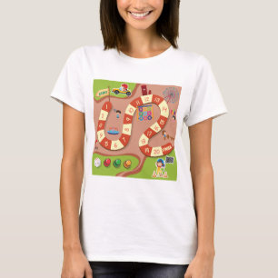 Camiseta Jogo de Tabuleiro de Trilha de Corrida Colorida pa