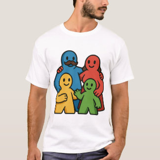 Camiseta Jogo de Tabuleiro Família Meeples Fofo Noite de Jo