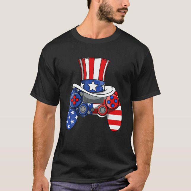 Camiseta Jogo De Vídeo American Flag Tio Sa (Frente)