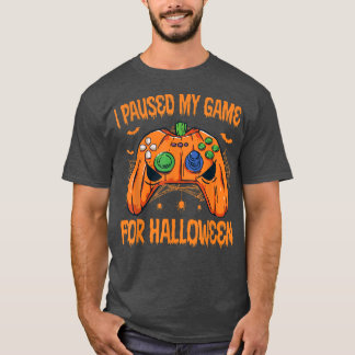 Camiseta Jogo De Vídeo Ao Longo Eu Pausei Meu Jogo Pumpkin 