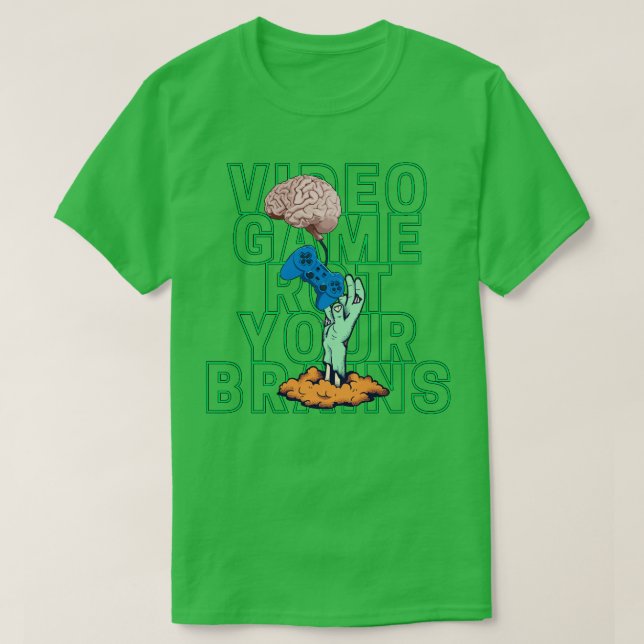 Camiseta Jogo de vídeo apodrece seus cérebros 1 (Frente do Design)