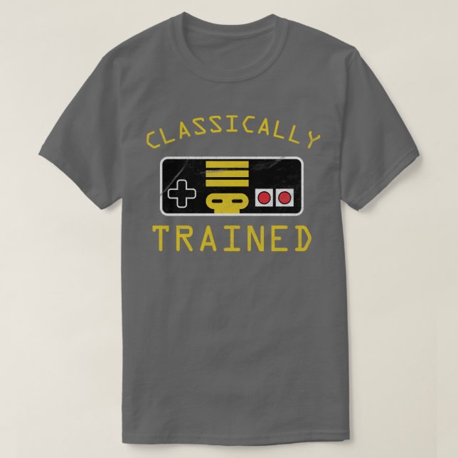 Camiseta Jogo de vídeo clássico treinado (Frente do Design)