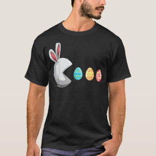 Camiseta Jogo De Vídeo Coelhinho Comendo Ovos Jogo Crianças