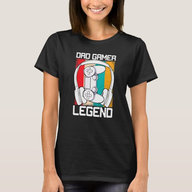Camiseta Jogo de Vídeo com Dia de os pais de Legenda do Gam (Frente)
