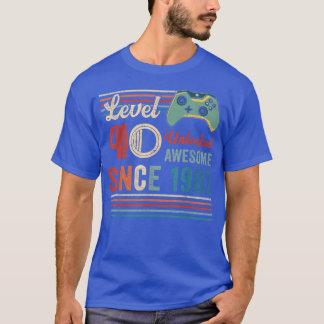 Camiseta Jogo de Vídeo de 40 Anos de Aniversário do Nível 4