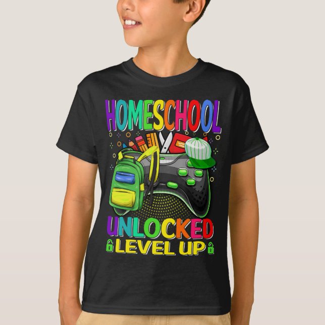 Camiseta Jogo de Vídeo de Nível Superior Desbloqueado da Es (Frente)