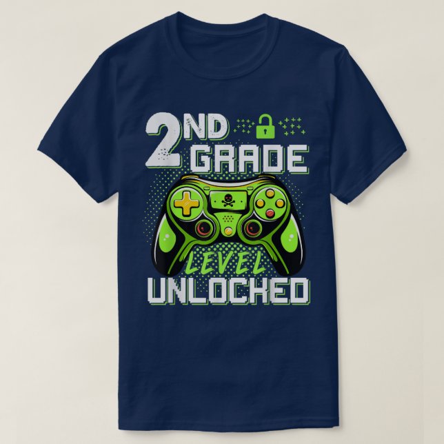 Camiseta Jogo De Vídeo De Volta Para A Faculdade De Nível D (Frente do Design)