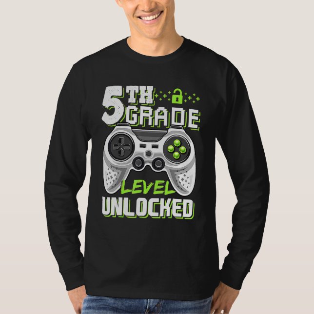 Camiseta Jogo De Vídeo Desbloqueado De Nível 5 (Frente)