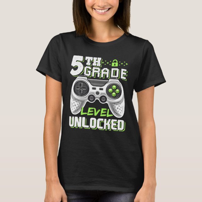 Camiseta Jogo De Vídeo Desbloqueado De Nível 5 (Frente)